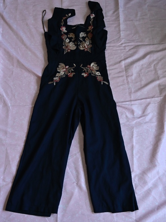 Navy Embroidered Jumpsuit – Size S - Picture 2 of 6